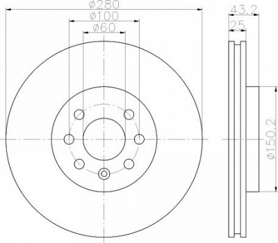 HELLA PAGID 8dd355110741 -  Тормозной диск